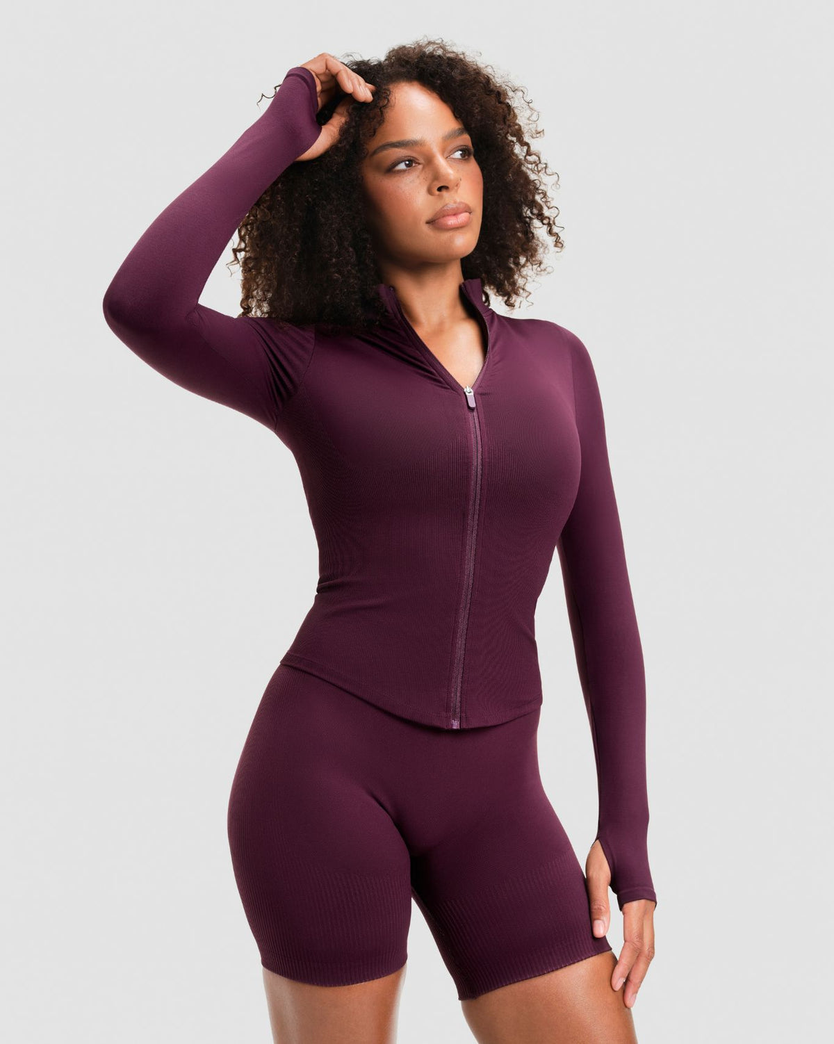 Elevateโข Compression Long Sleeve Jacket | Winter Plum