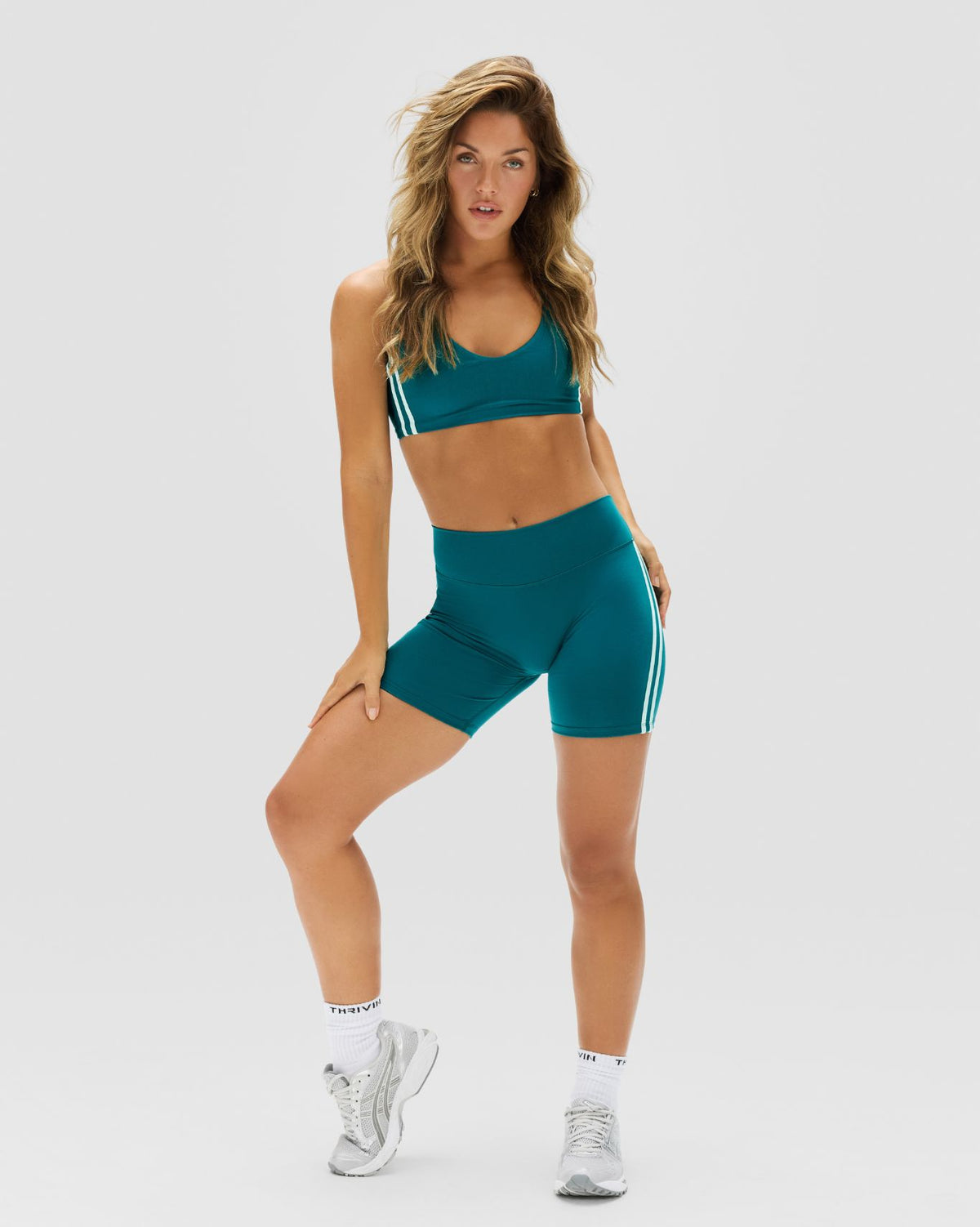 Essence Side Stripe Shorts | Harbor Blue