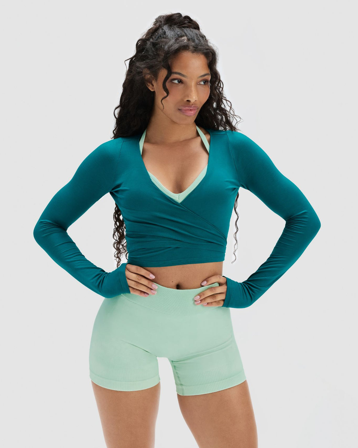 The Essential Collection Sheer Crop Wrap | Harbor Blue