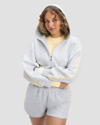 Essential Jersey Stripe Zip Up Jacket | Marl