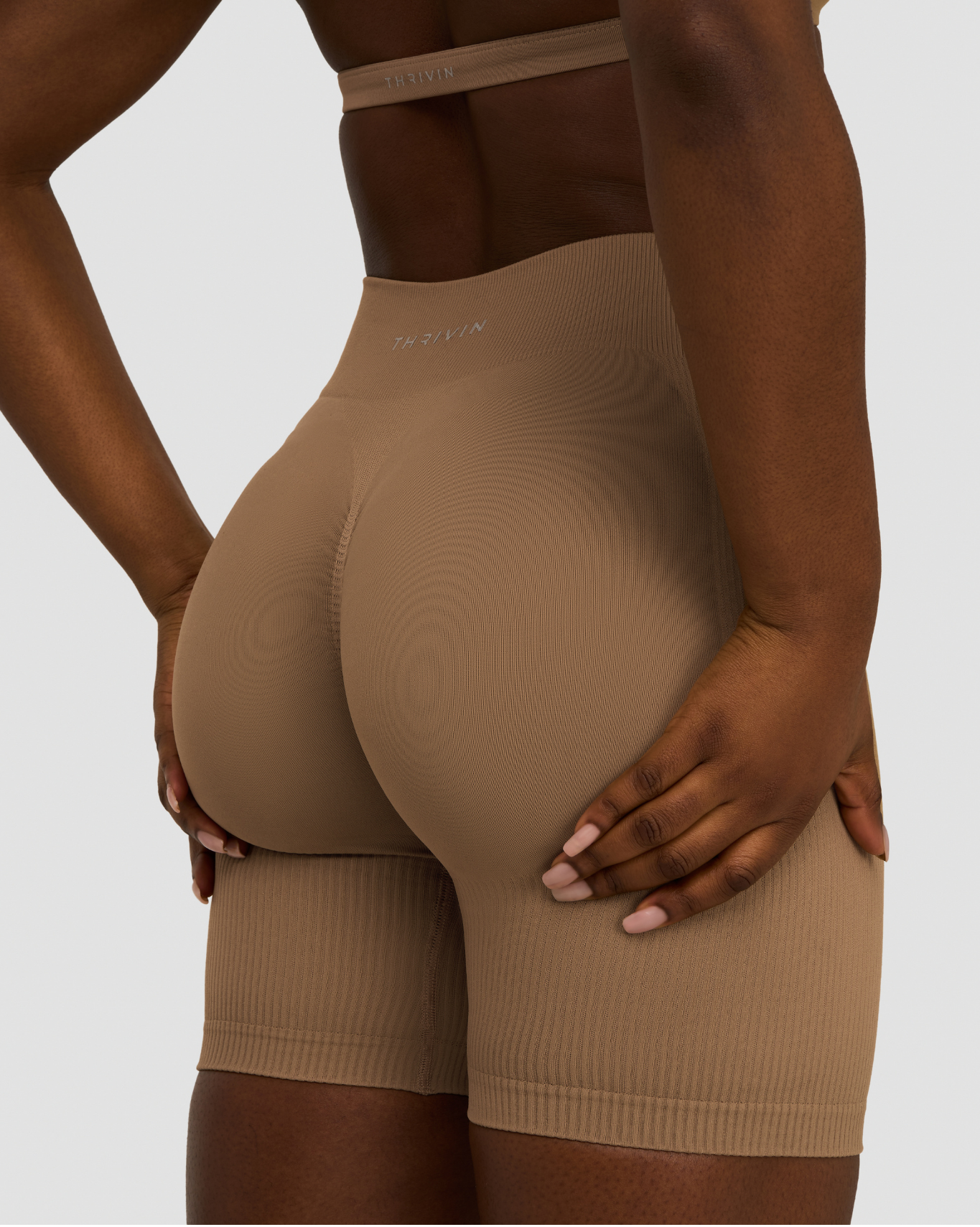 Elevate™ Sculpting Mid Waist Scrunch Shorts | Toffee