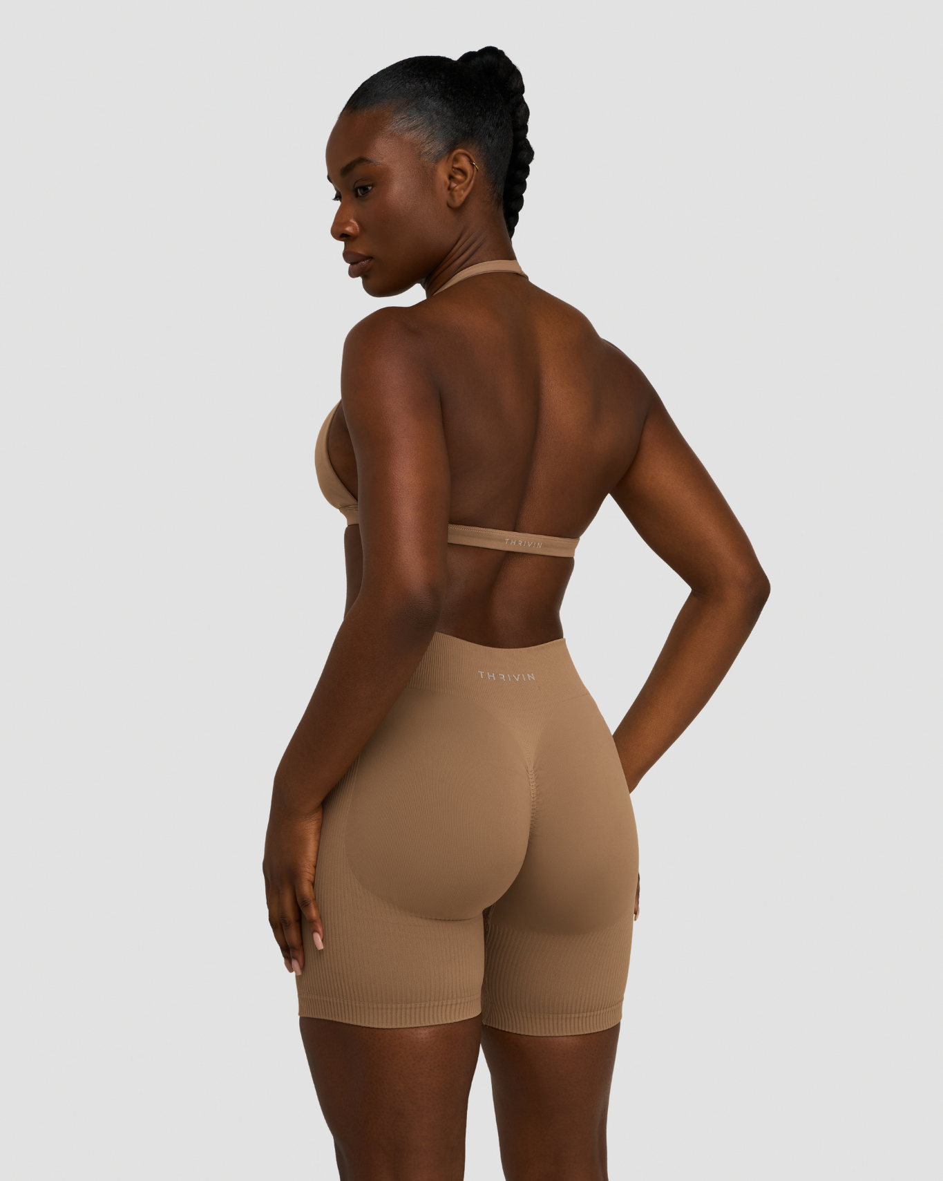 Elevate™ Sculpting Mid Waist Scrunch Shorts | Toffee