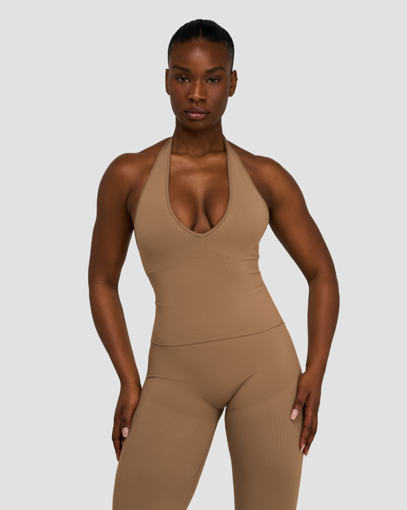 Elevate™ Sculpting Seamless Halterneck Top | Toffee