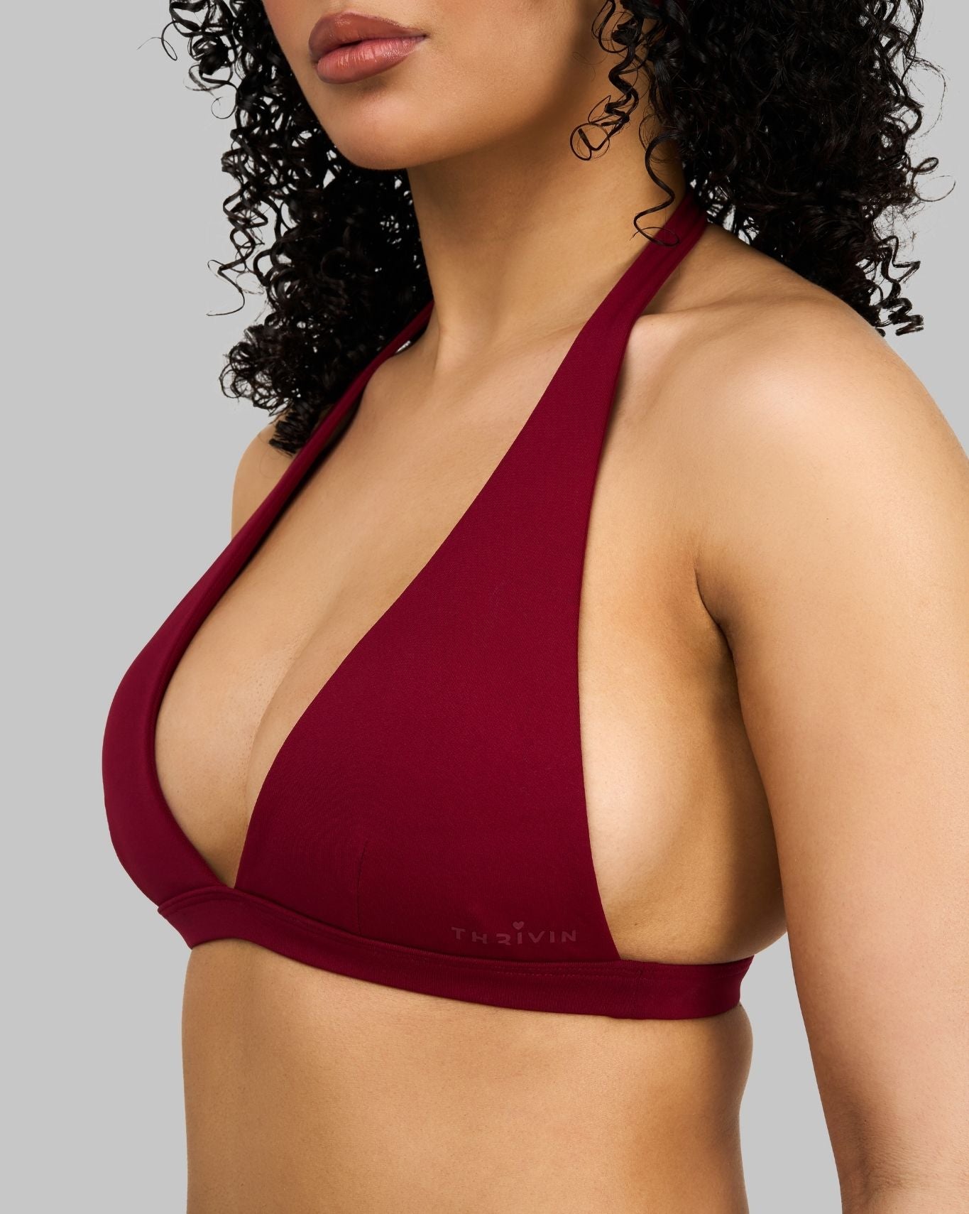 Elevate™ Sculpting Seamless V-Neck Halter Bra | Raspberry