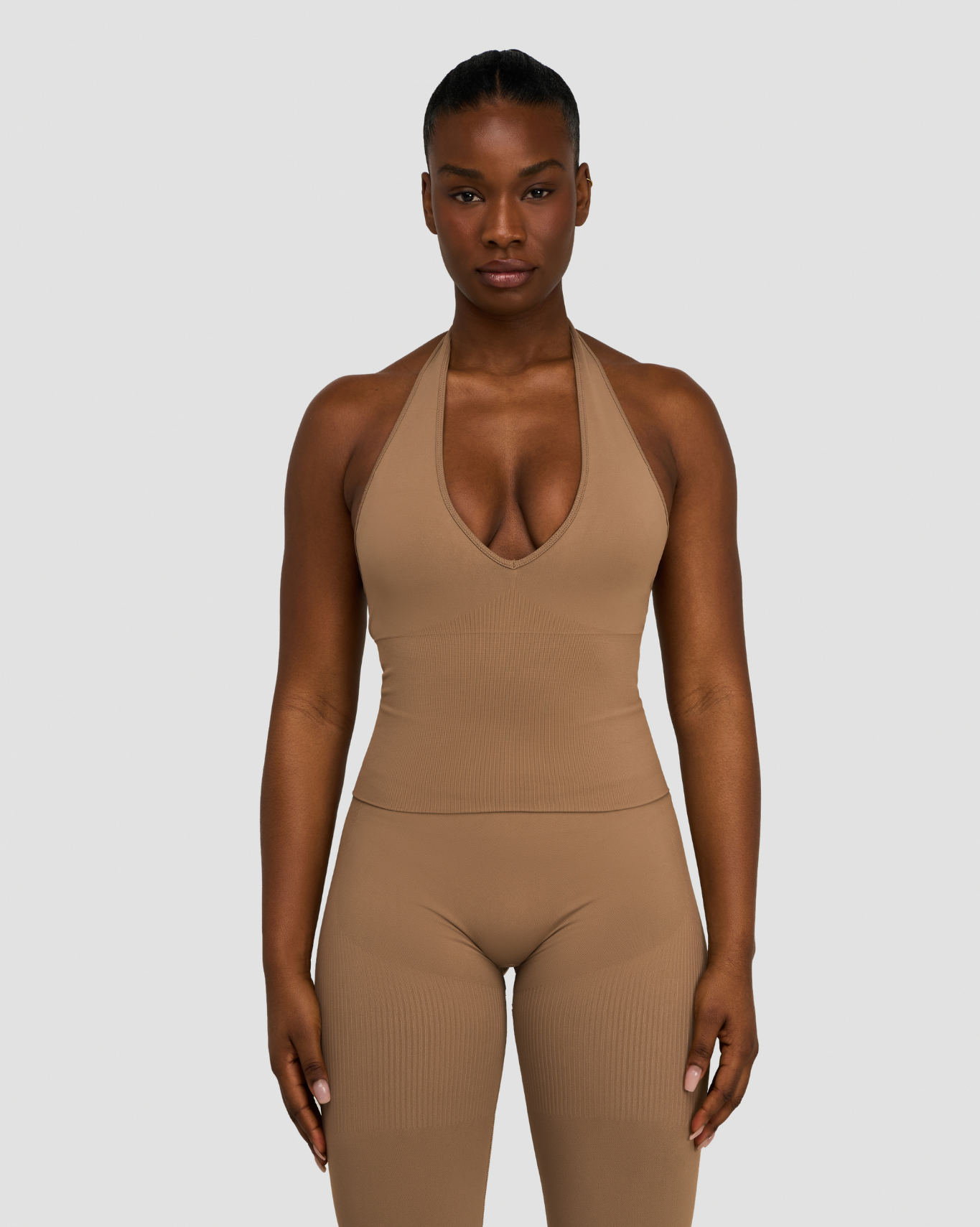 Elevate™ Sculpting Seamless Halterneck Top | Toffee