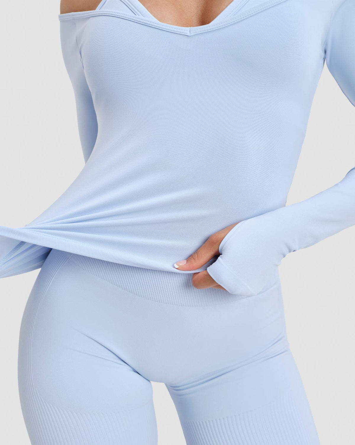 Elevate™ Sculpting Seamless V-Neck Top | Ice Blue