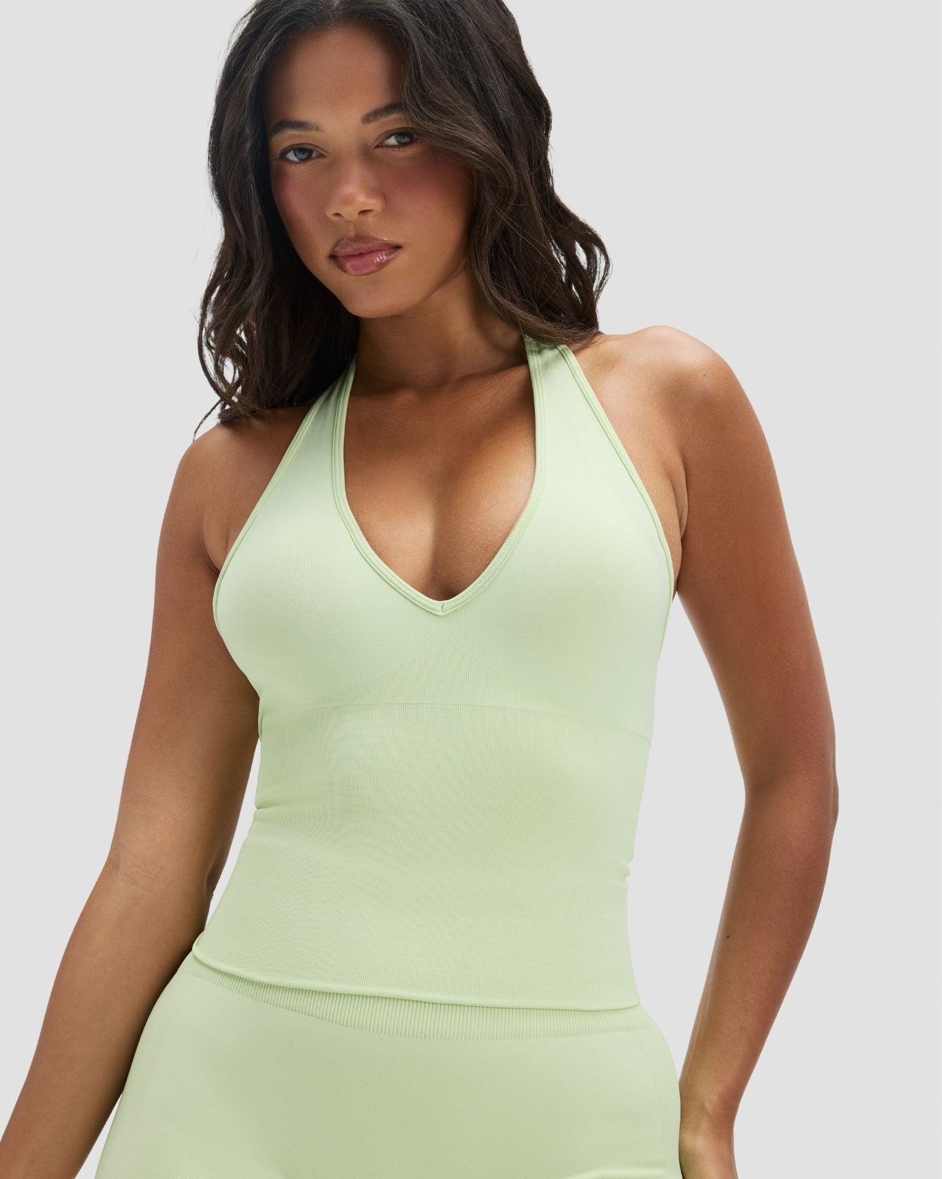 Elevate™ Sculpting Seamless Halterneck Top | Pistachio Green