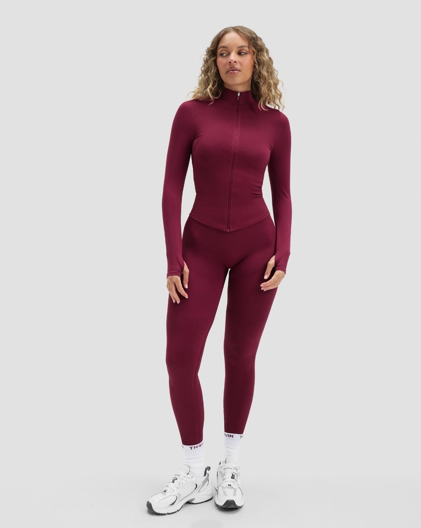 Elevate™ Chaqueta de Manga Larga de Compresión | Cereza Berry