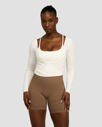 The Essential Collection Wrap Top | Cream