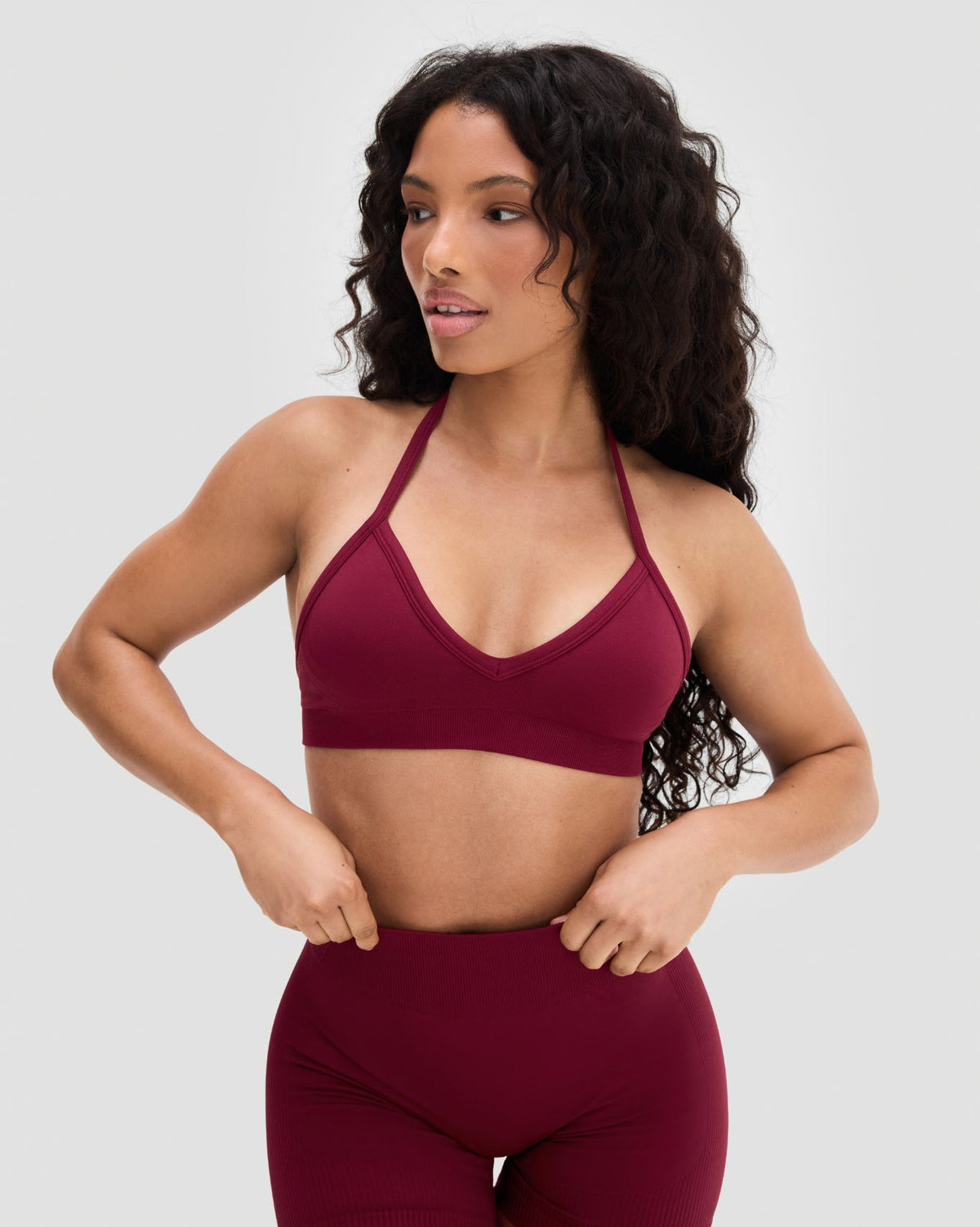 Elevate™ Sculpting Seamless Adjustable Halter Bra | Fine Wine