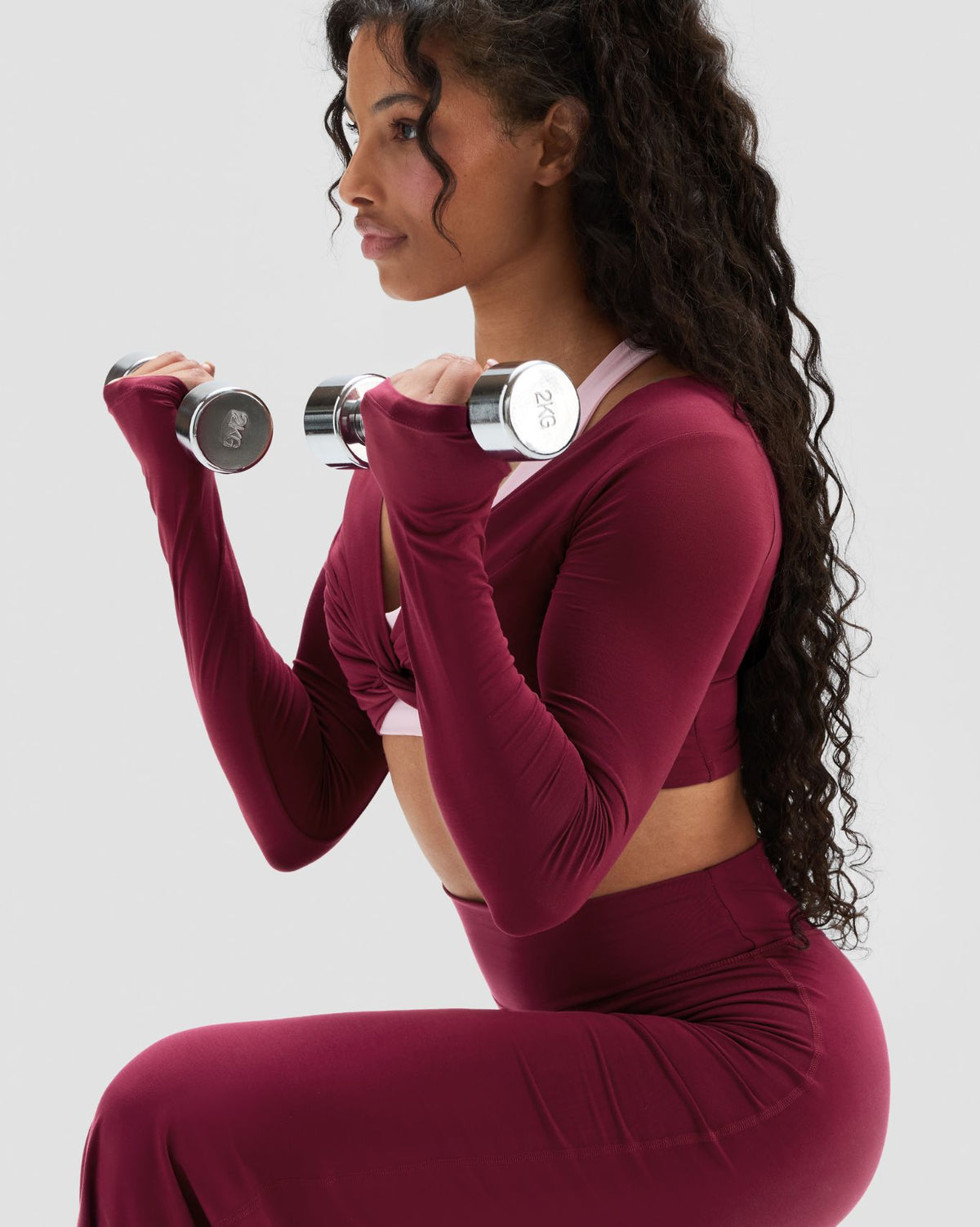 Essence Twist Knot Long Sleeve Top | Cherry Berry