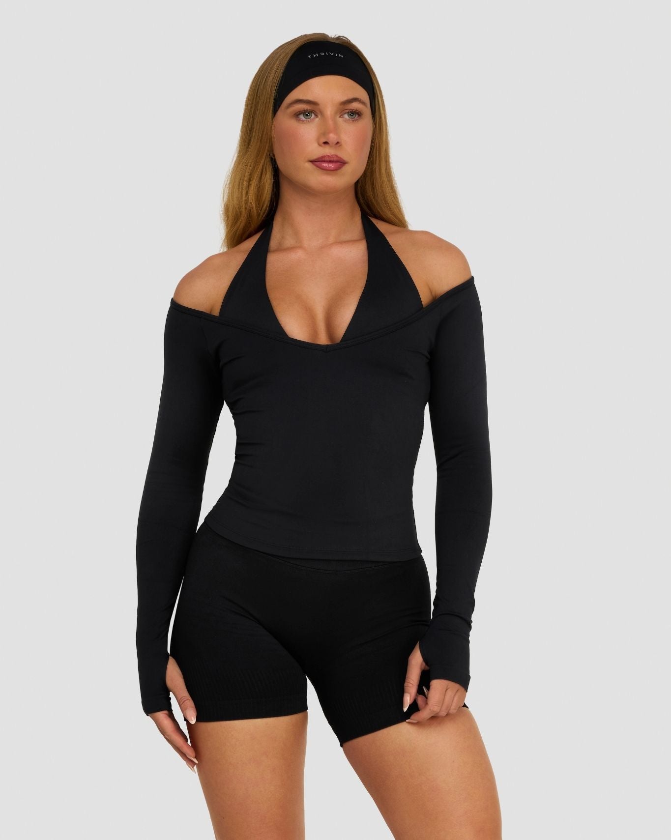 Elevate™ Sculpting Seamless V-Neck Top | Night Black
