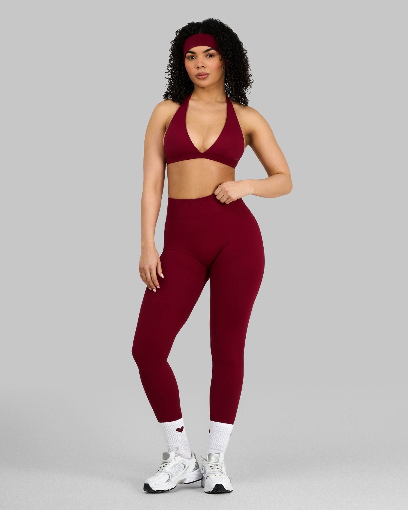 Elevate™ Sculpting Seamless V-Neck Halter Bra | Raspberry