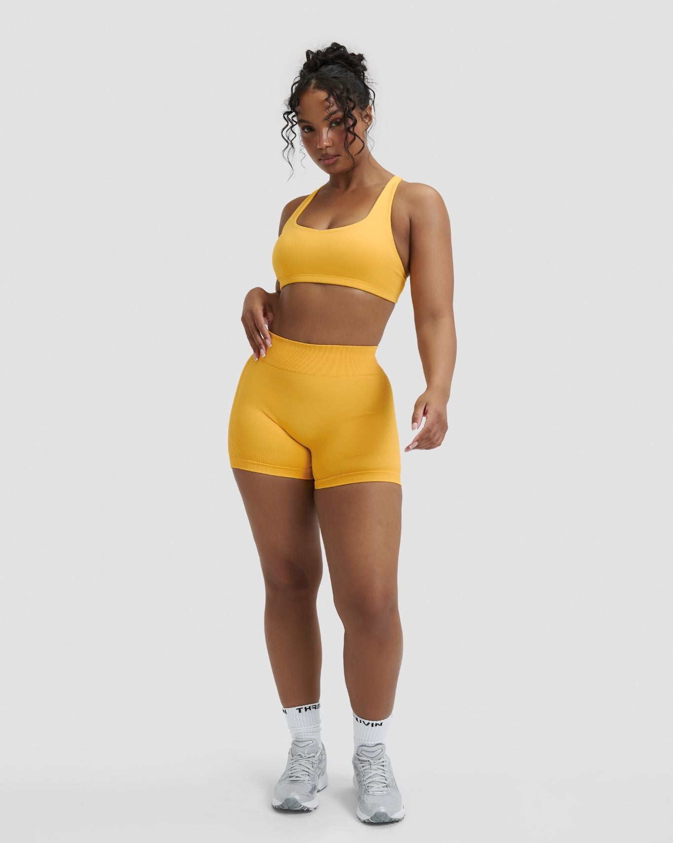 Elevate™ Sculpting Mid Waist Scrunch Shorter Shorts | Banana