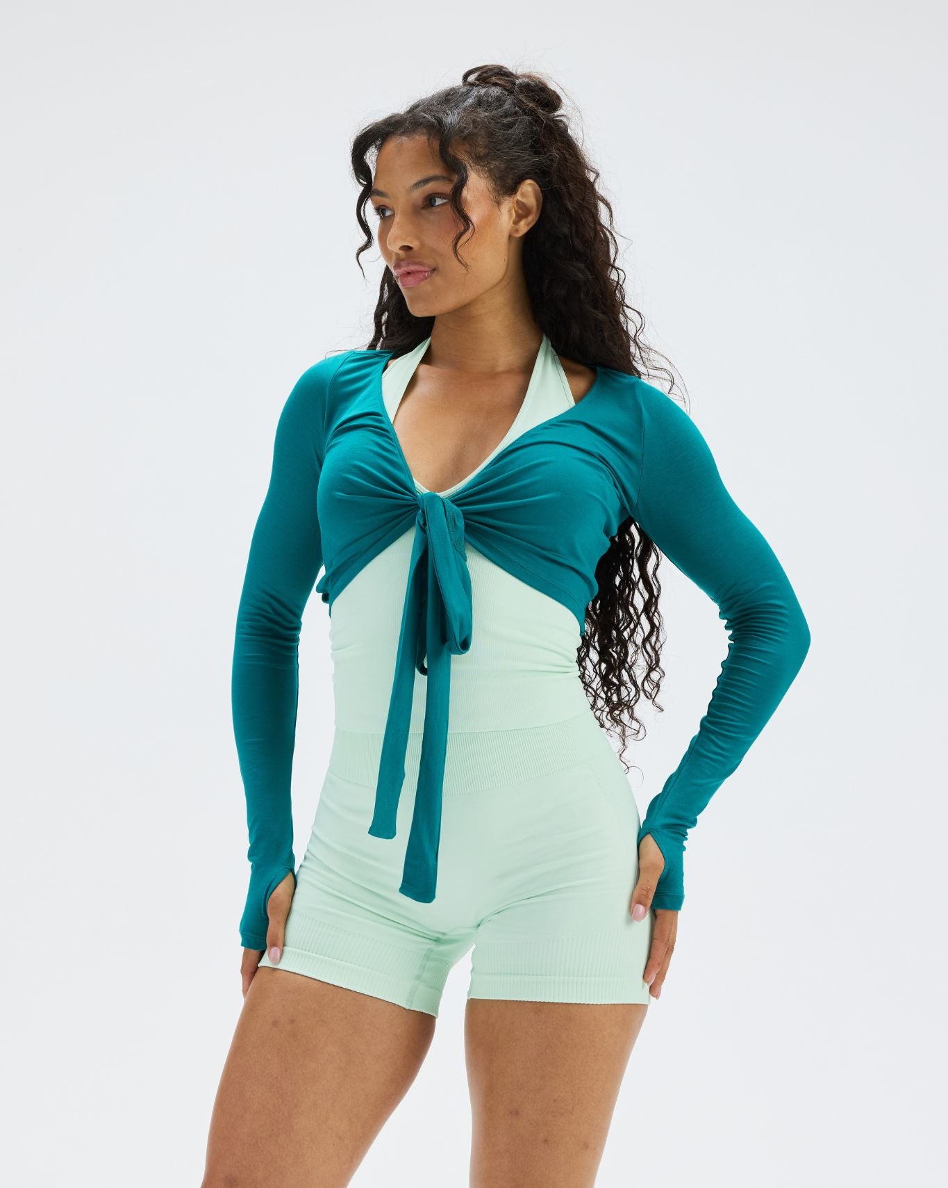 The Essential Collection Sheer Crop Wrap | Harbor Blue