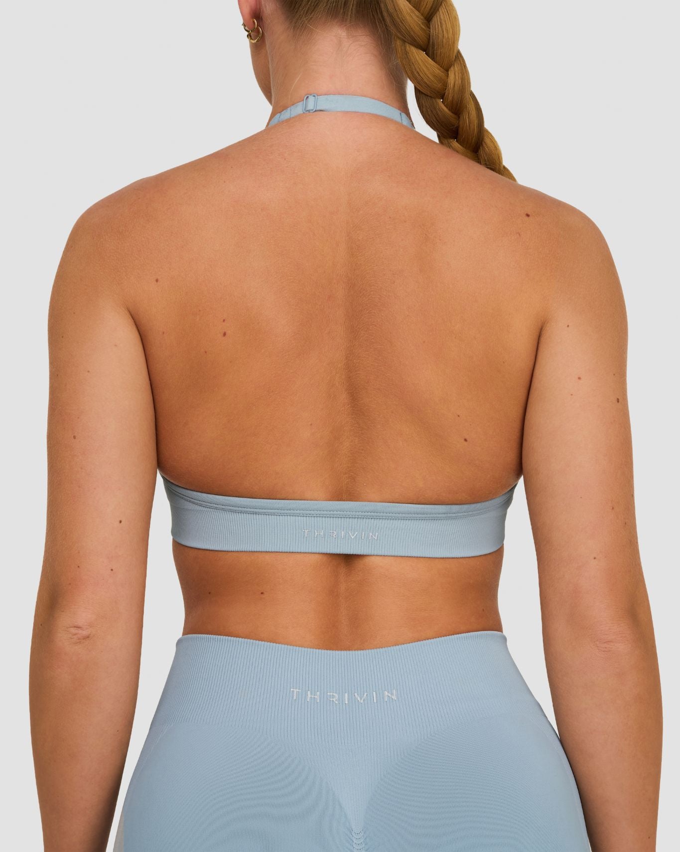 Elevate™ Sculpting Seamless Adjustable Halter Bra | Blue Haze
