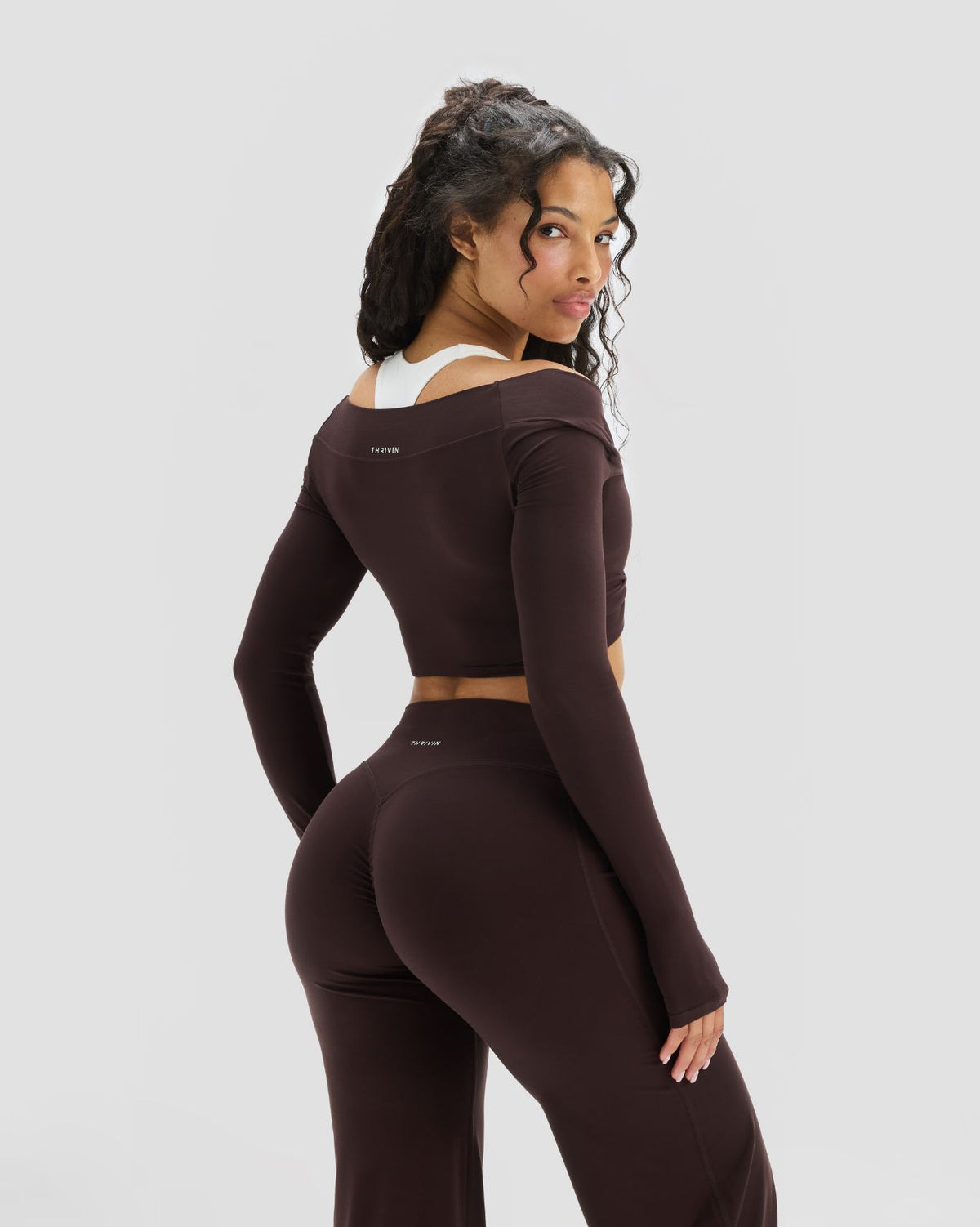 Essence Twist Knot Long Sleeve Top | Coffee
