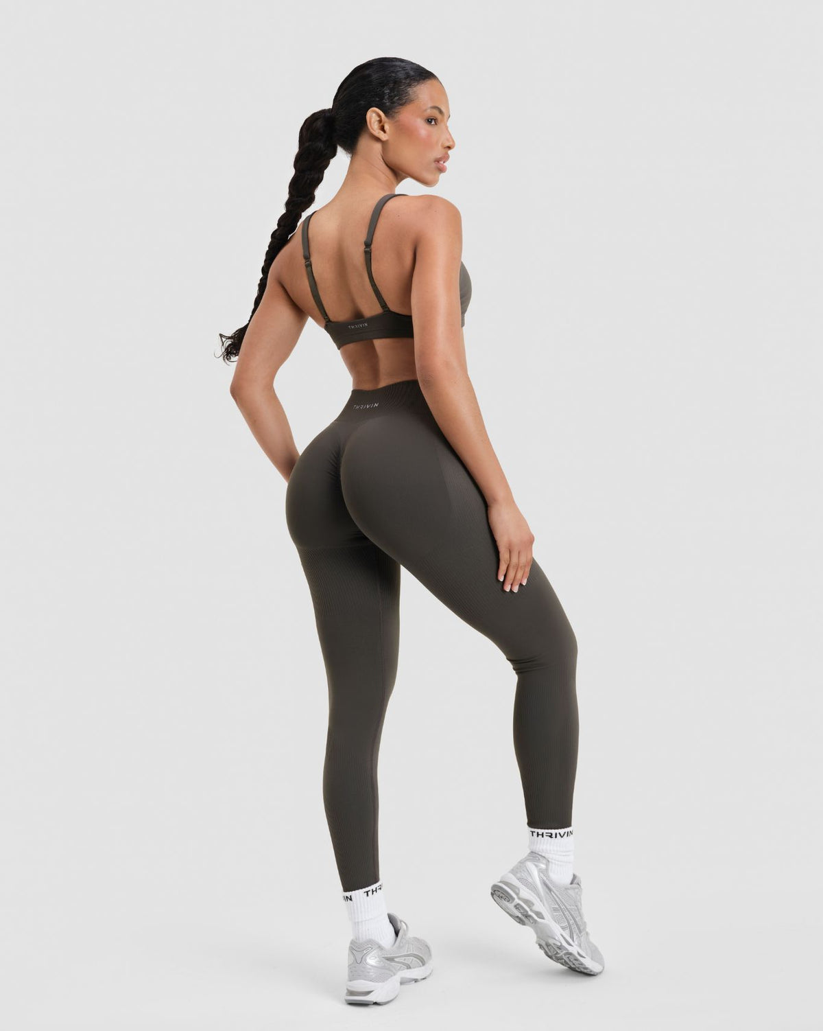 Elevate™ Sculpting Mid Waist Scrunch Leggings | Olive Green