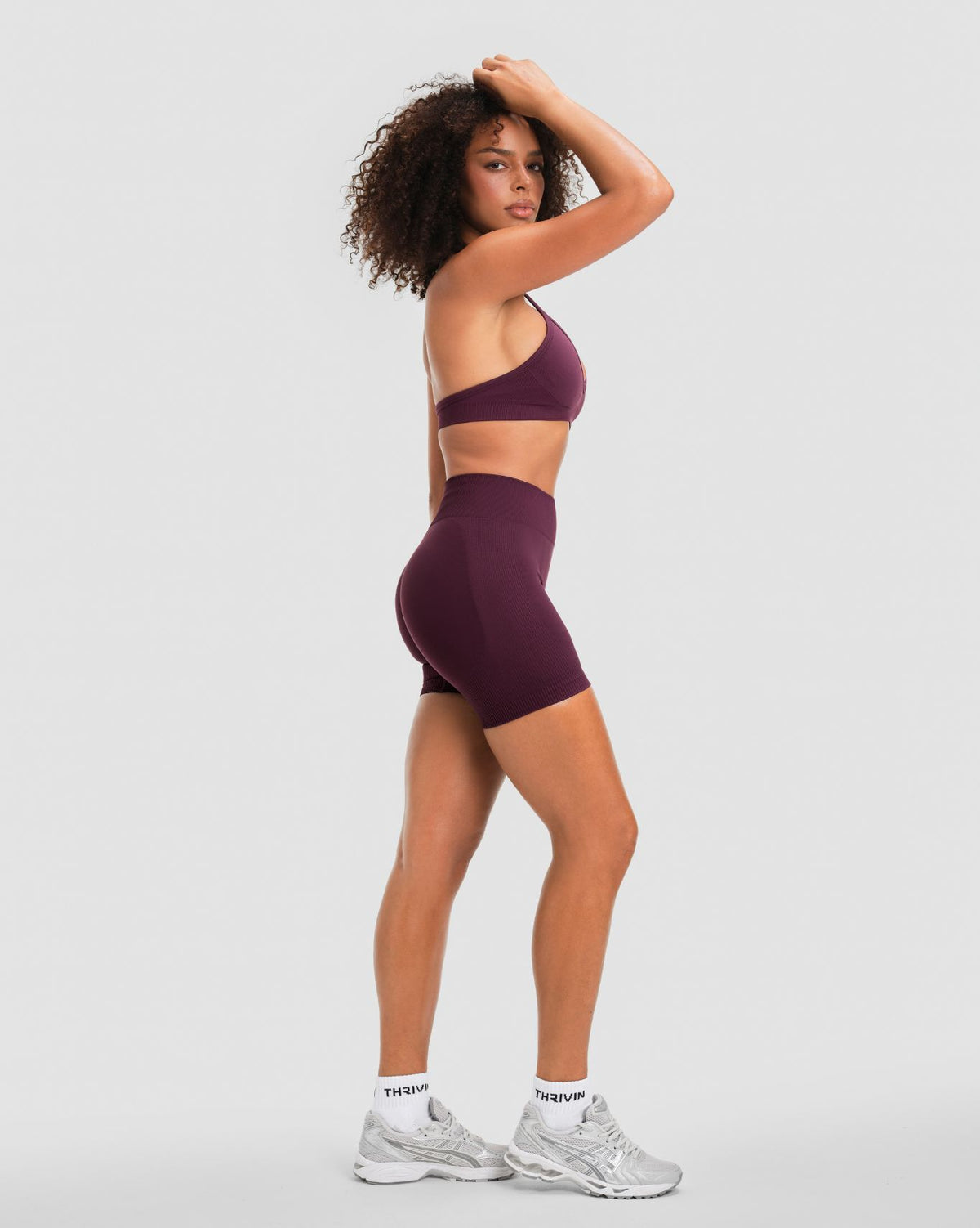 Elevateโข Sculpting Mid Waist Scrunch Shorter Shorts | Winter Plum