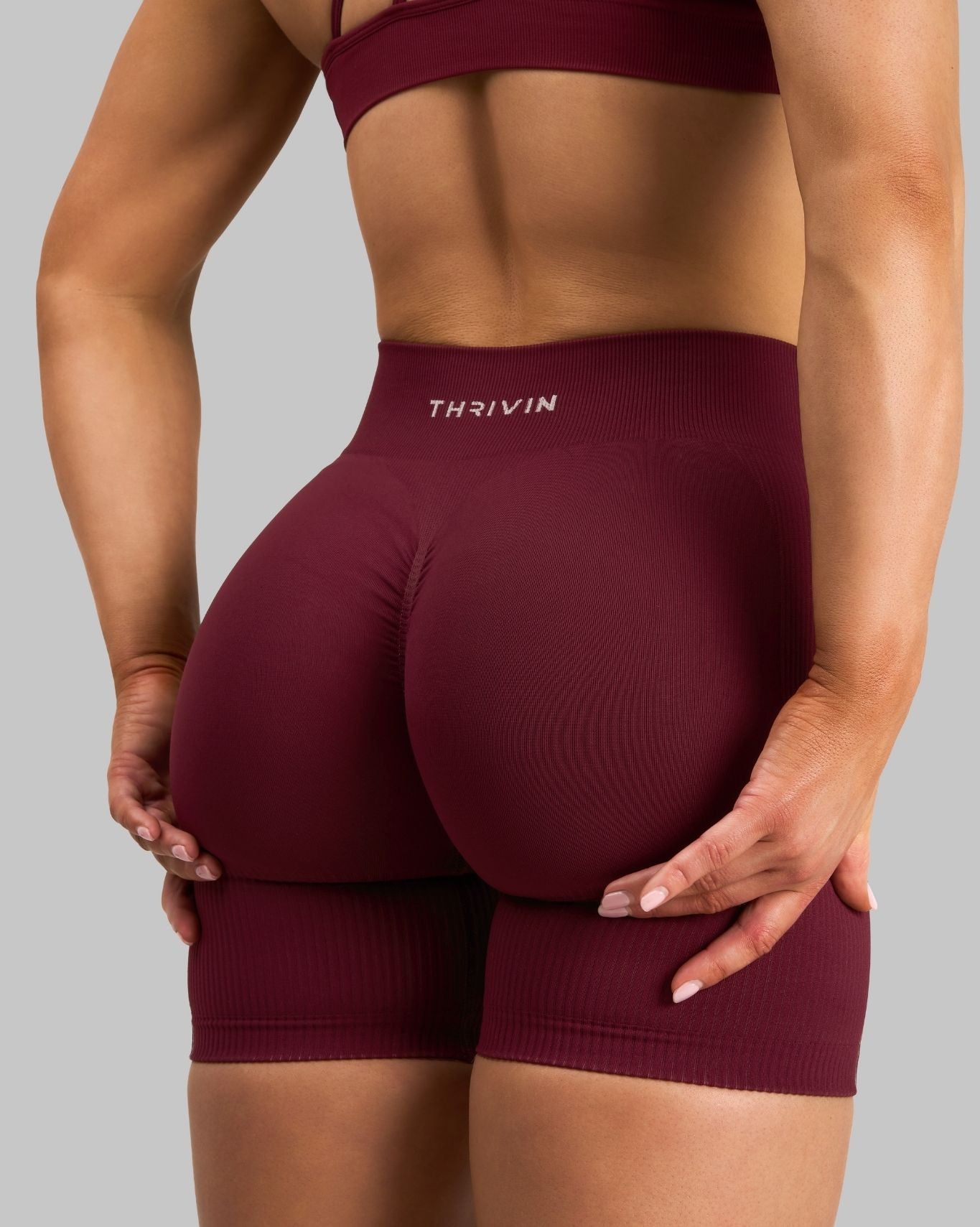 Elevate™ Sculpting Mid Waist Scrunch Shorts | Cranberry