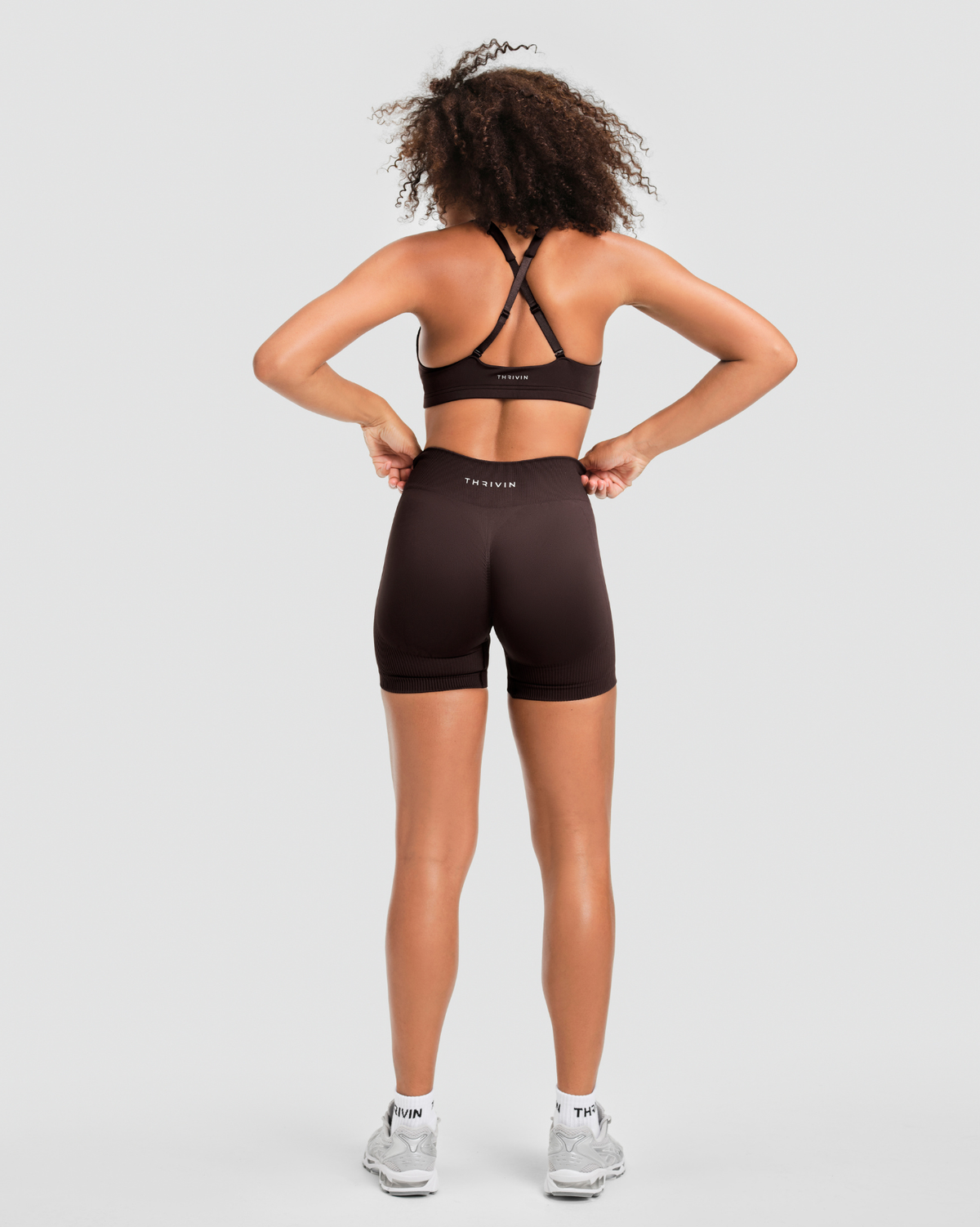 Elevate™ Sculpting Mid Waist Scrunch Shorter Shorts | Coffee