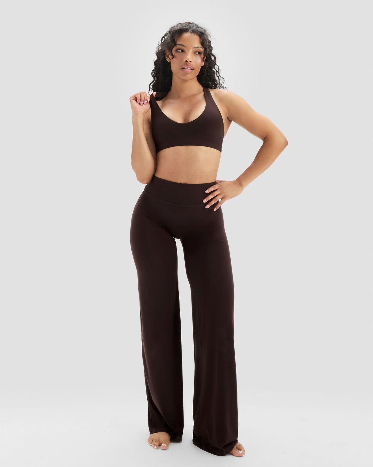 Essence Racer Back Sports Bra | Coffee