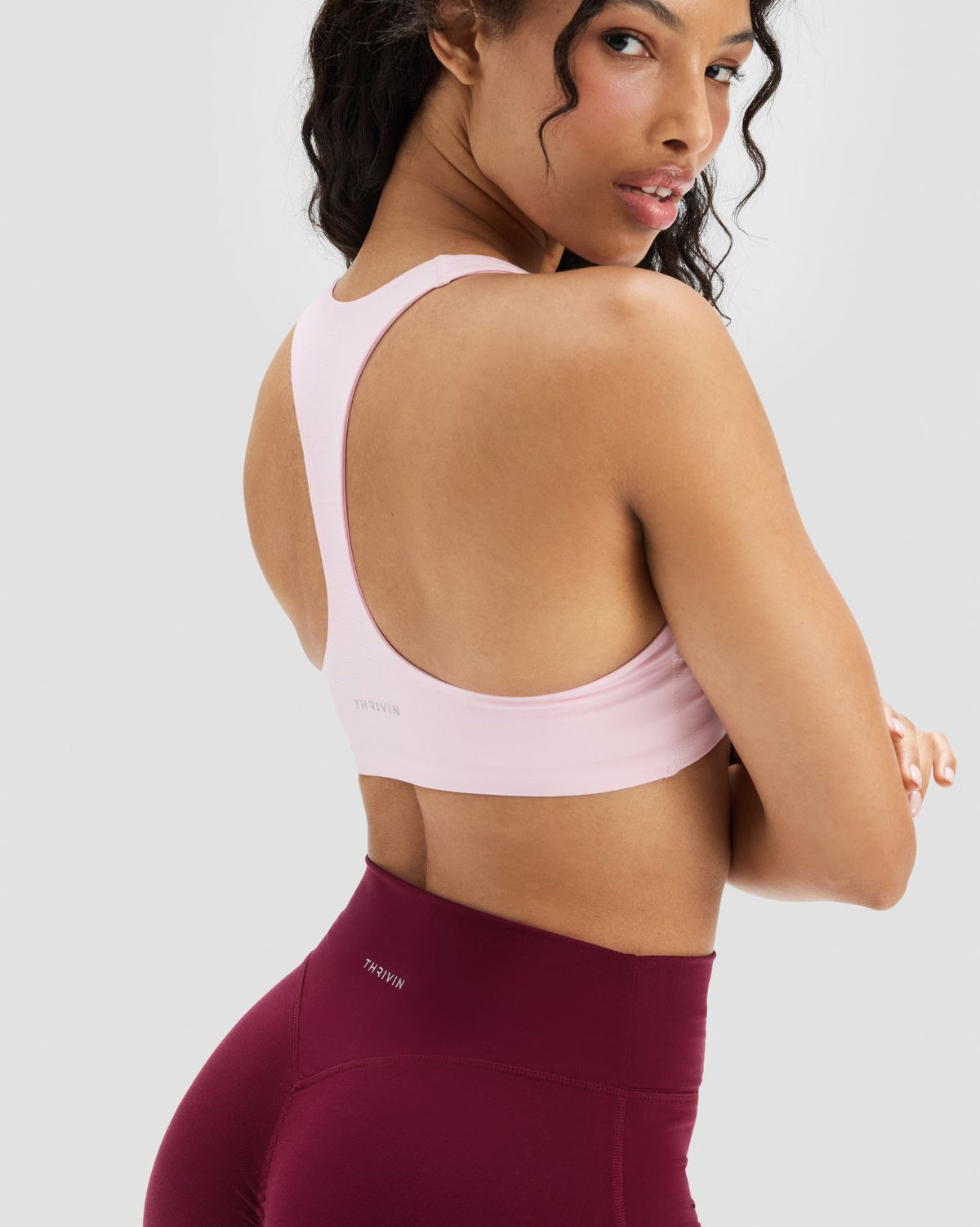 Essence Racer Back Sports Bra | Cherry Blossom
