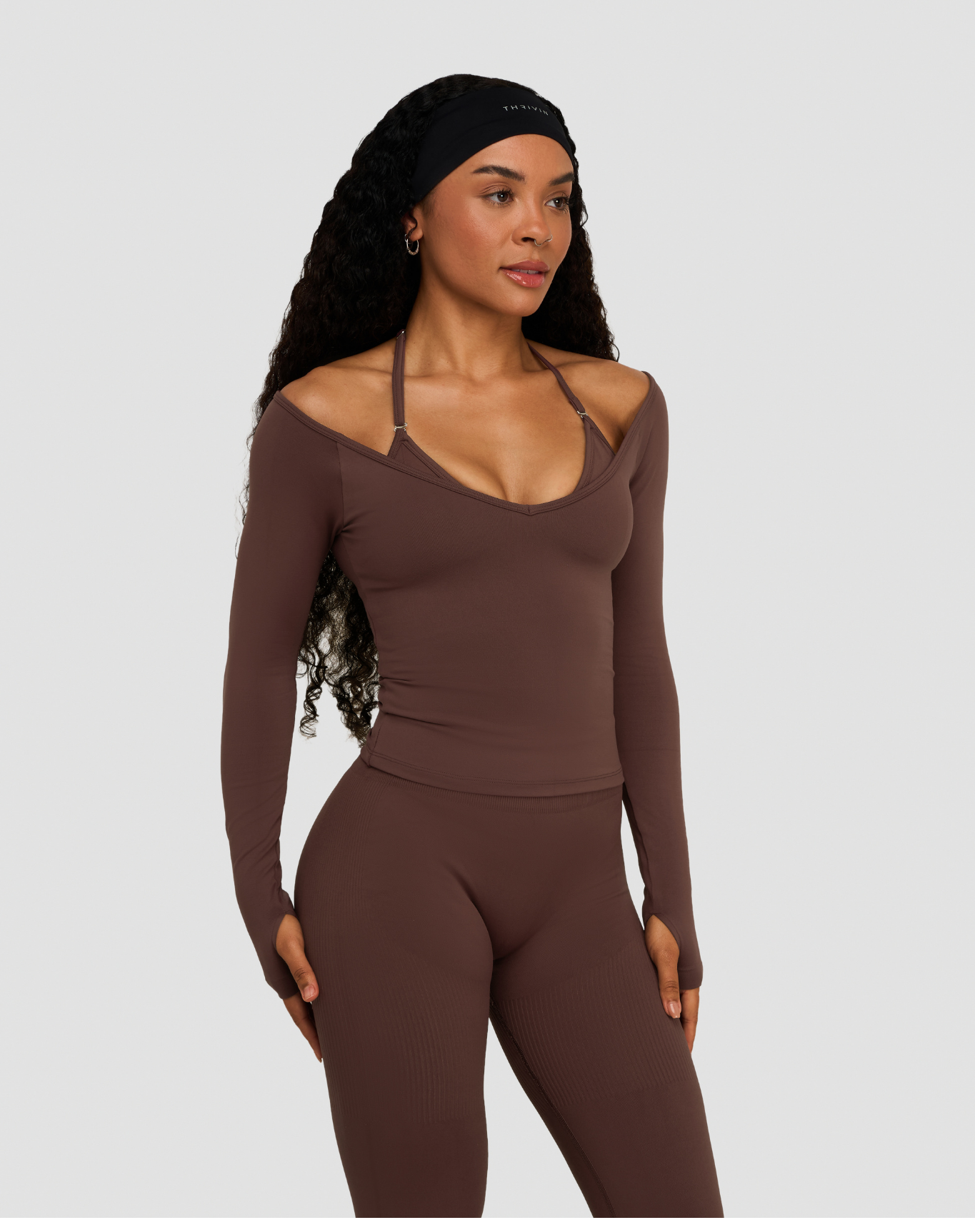 Elevate™ Sculpting Seamless V-Neck Top | Dark Mauve