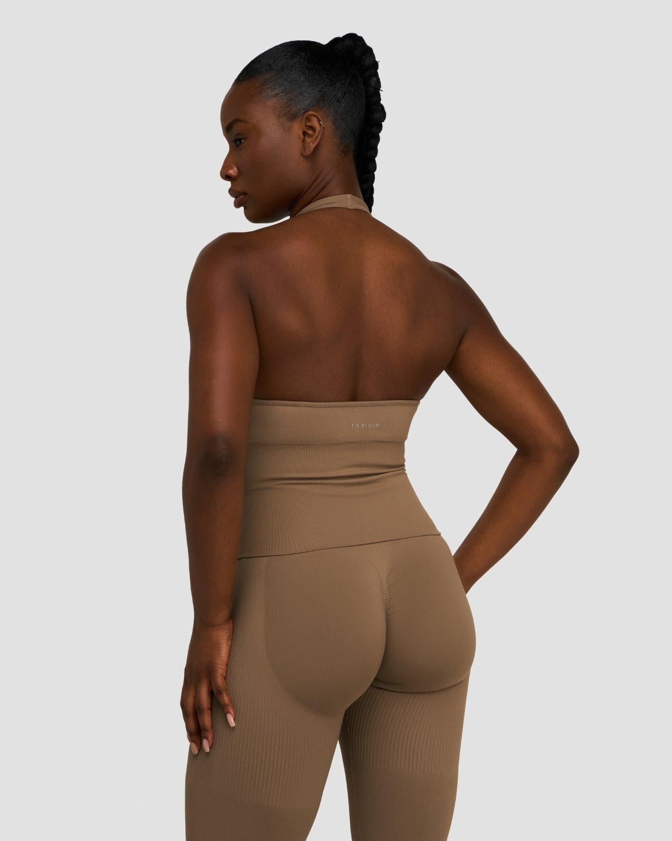 Elevate™ Sculpting Seamless Halterneck Top | Toffee