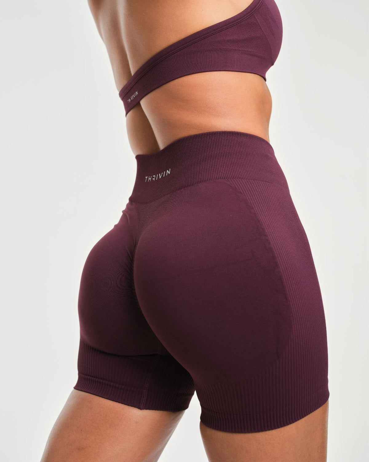 Elevate™ Sculpting Mid Waist Scrunch Shorter Shorts | Winter Plum
