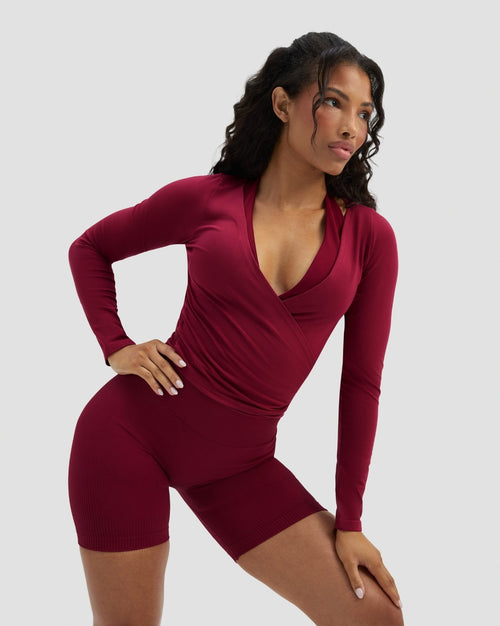 The Essential Collection Wrap Top | Raspberry