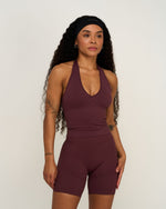 Elevate™ Sculpting Seamless Halterneck Top | Dark Mauve