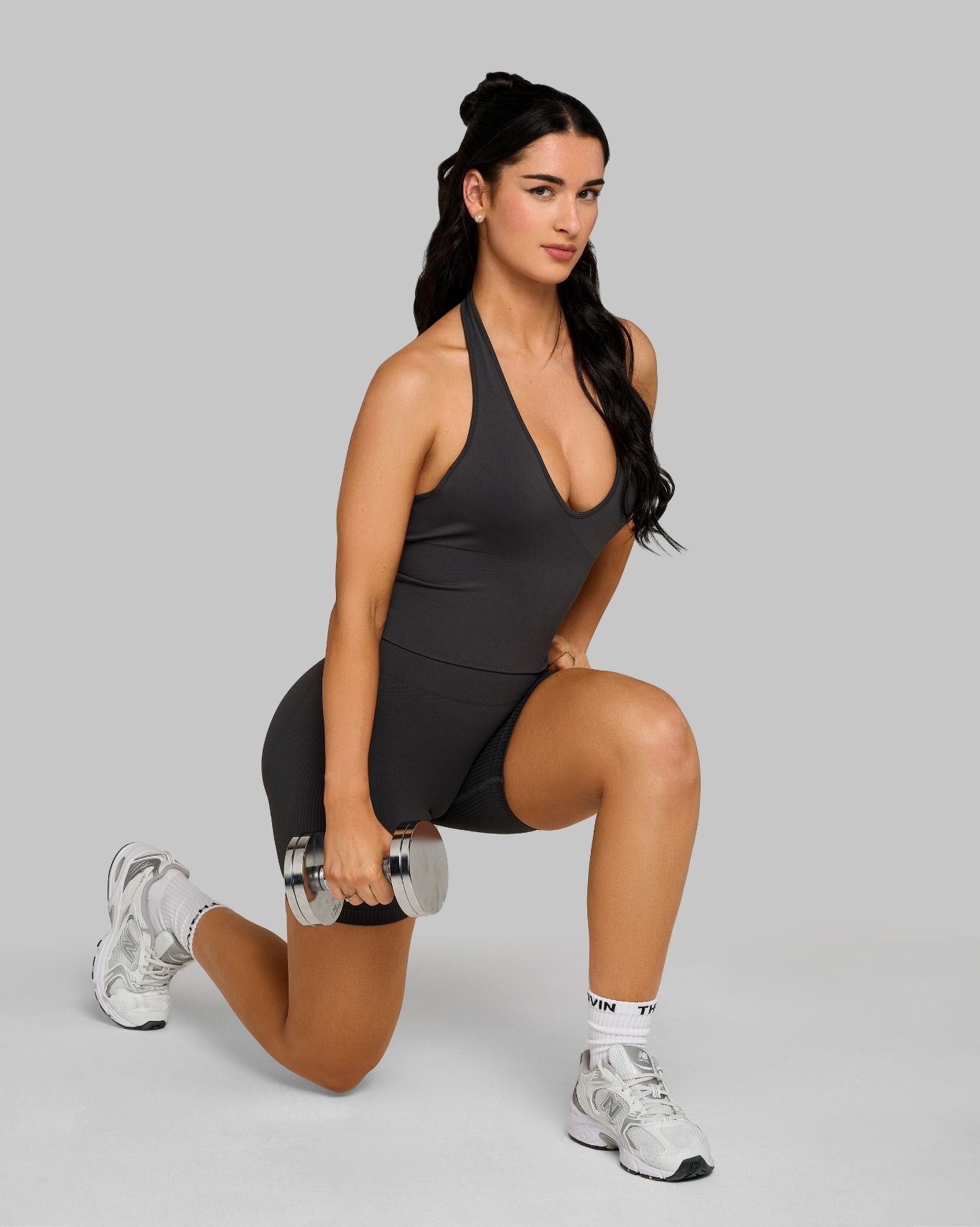 Elevate™ Sculpting Seamless Halterneck Top | Charcoal Grey