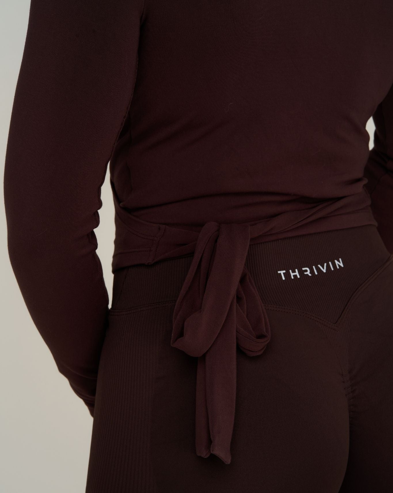 The Essential Collection Wrap Top | Coffee