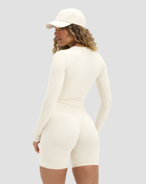Elevate™ Sculpting High Waist Scrunch Shorts | Cream
