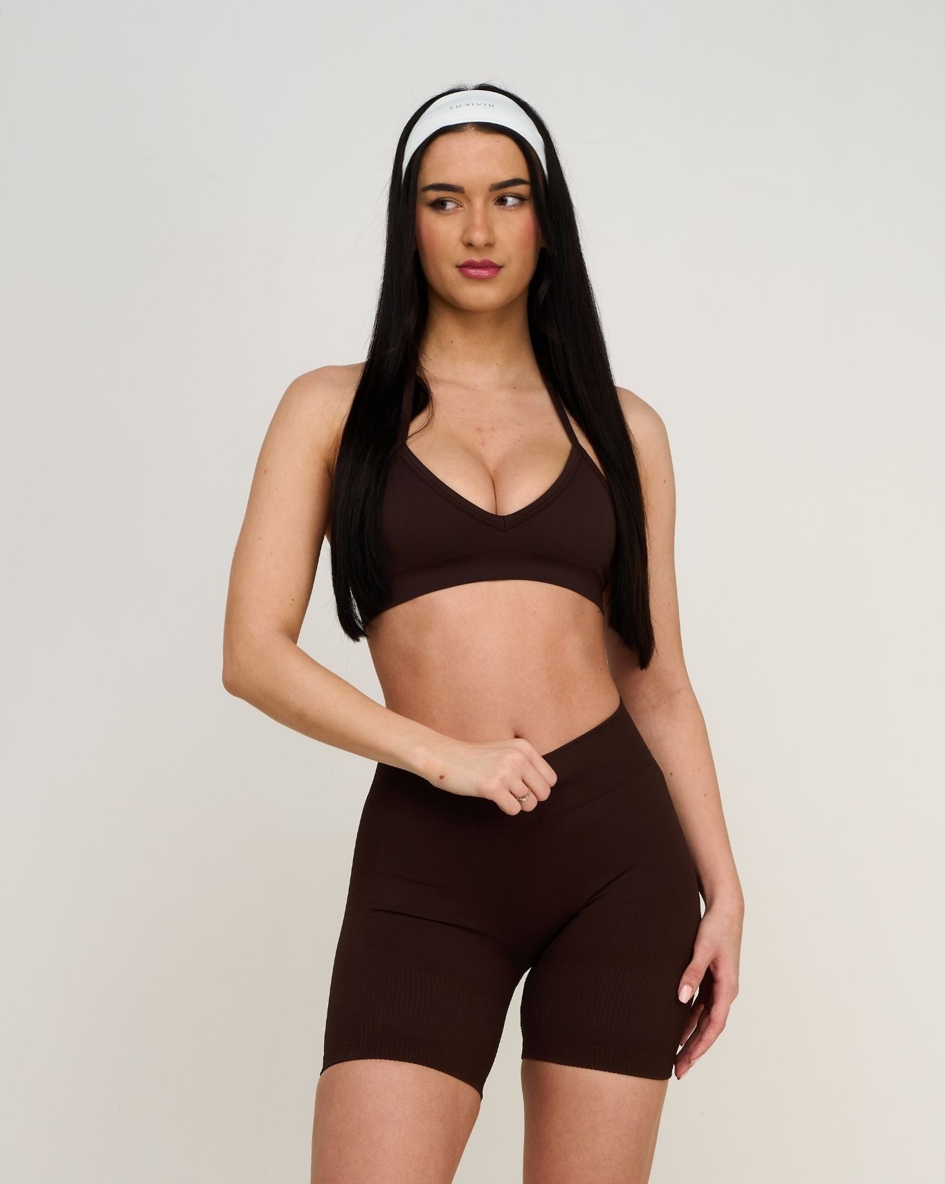 Elevate™ Sculpting Seamless Adjustable Halter Bra | Coffee