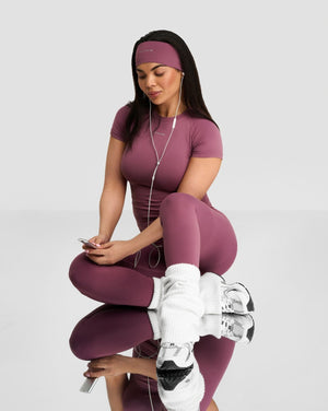 The Essential Collection Chrome Logo Headband | Orchid Mauve