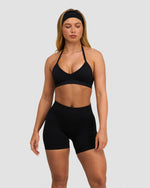 Elevate™ Sujetador Halter Ajustable Sin Costuras de Moldeado | Negro Noche