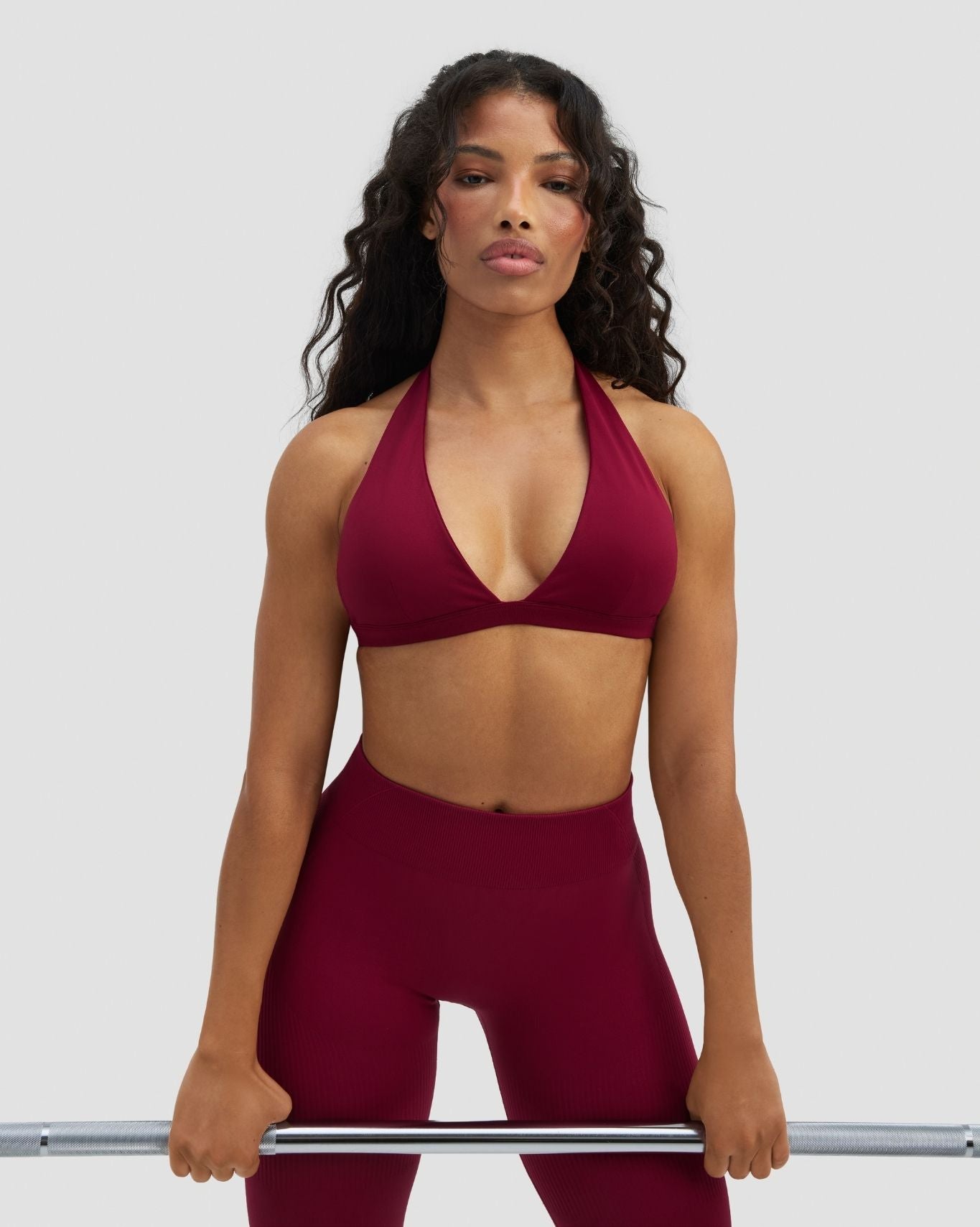 Elevate™ Sculpting Seamless V-Neck Halter Bra | Raspberry