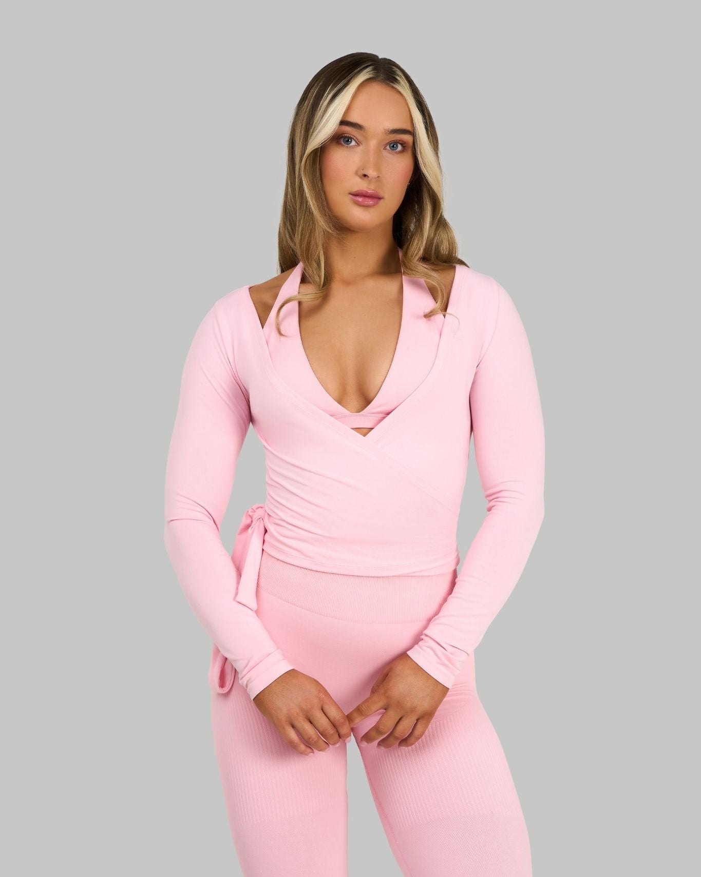 The Essential Collection Wrap Top | Cotton Pink