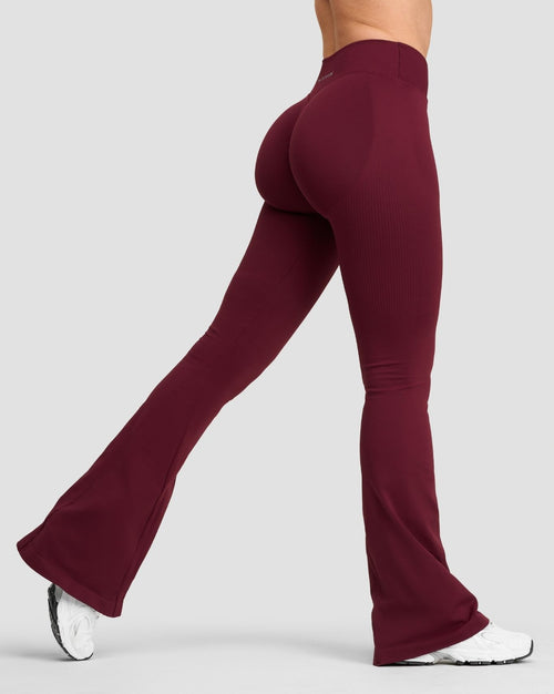 Elevate™ Sculpting Mid V-Waist Flare Leggings | Merlot