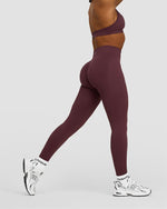 Elevate™ Sculpting Mid Waist Scrunch Leggings | Dark Mauve