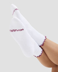 THRIVIN Frill Ruffle Socks | Cherry Berry