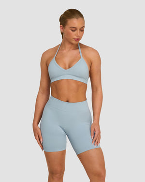 Elevate™ Sculpting Seamless Adjustable Halter Bra | Blue Haze