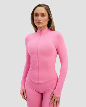 Elevate™ Compression Long Sleeve Jacket | Bubble Pink