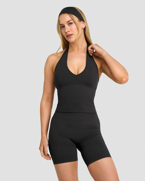 Elevate™ Sculpting Seamless Halterneck Top | Charcoal Grey