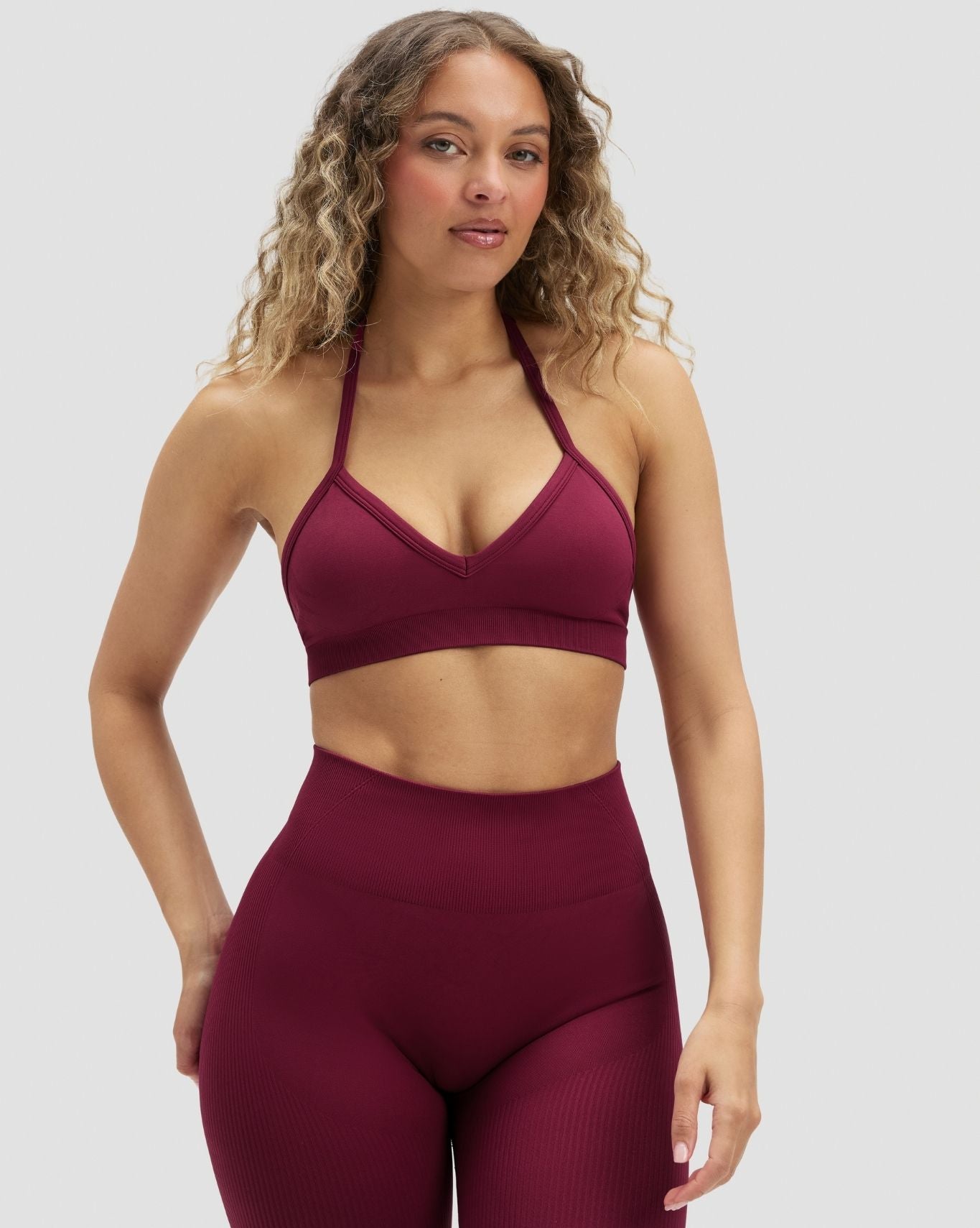 Elevate™ Sculpting Seamless Adjustable Halter Bra | Cherry Berry