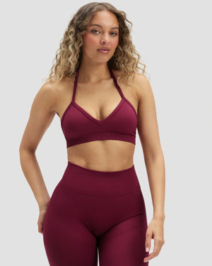 Elevate™ Sculpting Seamless Adjustable Halter Bra | Cherry Berry