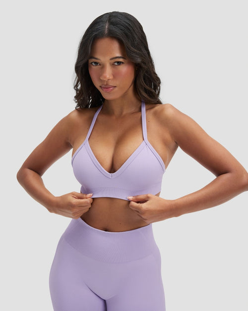 Elevate™ Sculpting Seamless Adjustable Halter Bra | Lilac