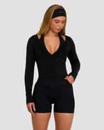 The Essential Collection Wrap Top | Night Black